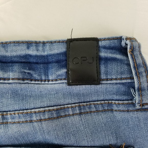 CP Jeans Juniors 5 Mid Rise Womens Two Tone Skinny Leg Light Wash Blue Denim - Picture 11 of 13